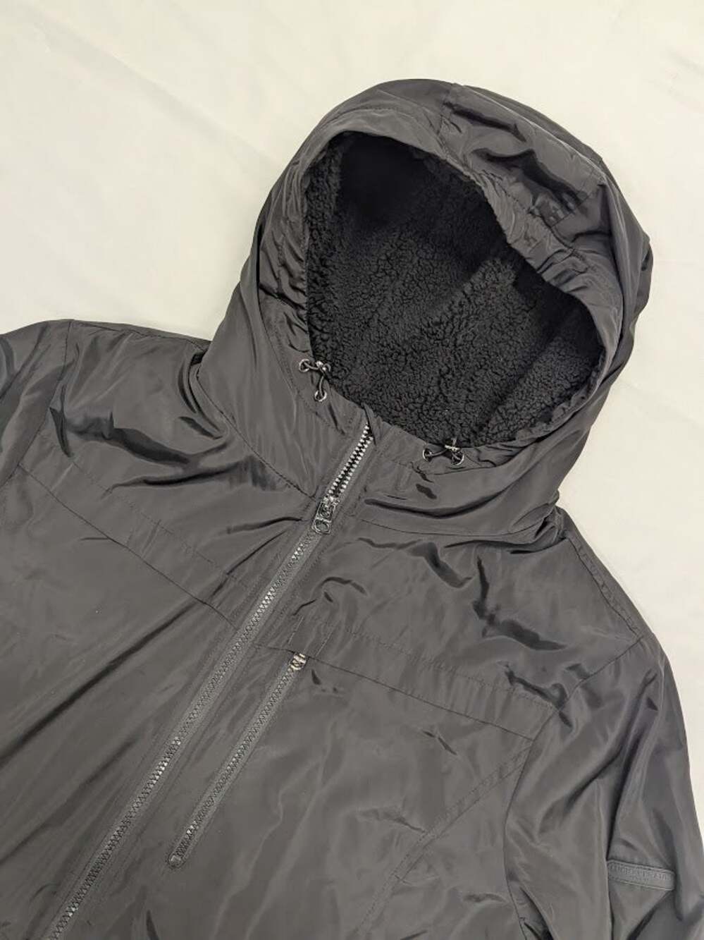 Lucky Brand Womens Premium Performance Coat Sherpa Lined Long Black Sz XXL